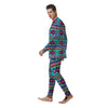 Neon Indian Aztec Abstract Art Print Men's Pajamas-grizzshop