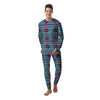 Neon Indian Aztec Abstract Art Print Men's Pajamas-grizzshop