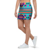 Neon Indian Aztec Abstract Art Print Mini Skirt-grizzshop