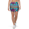 Neon Indian Aztec Abstract Art Print Mini Skirt-grizzshop