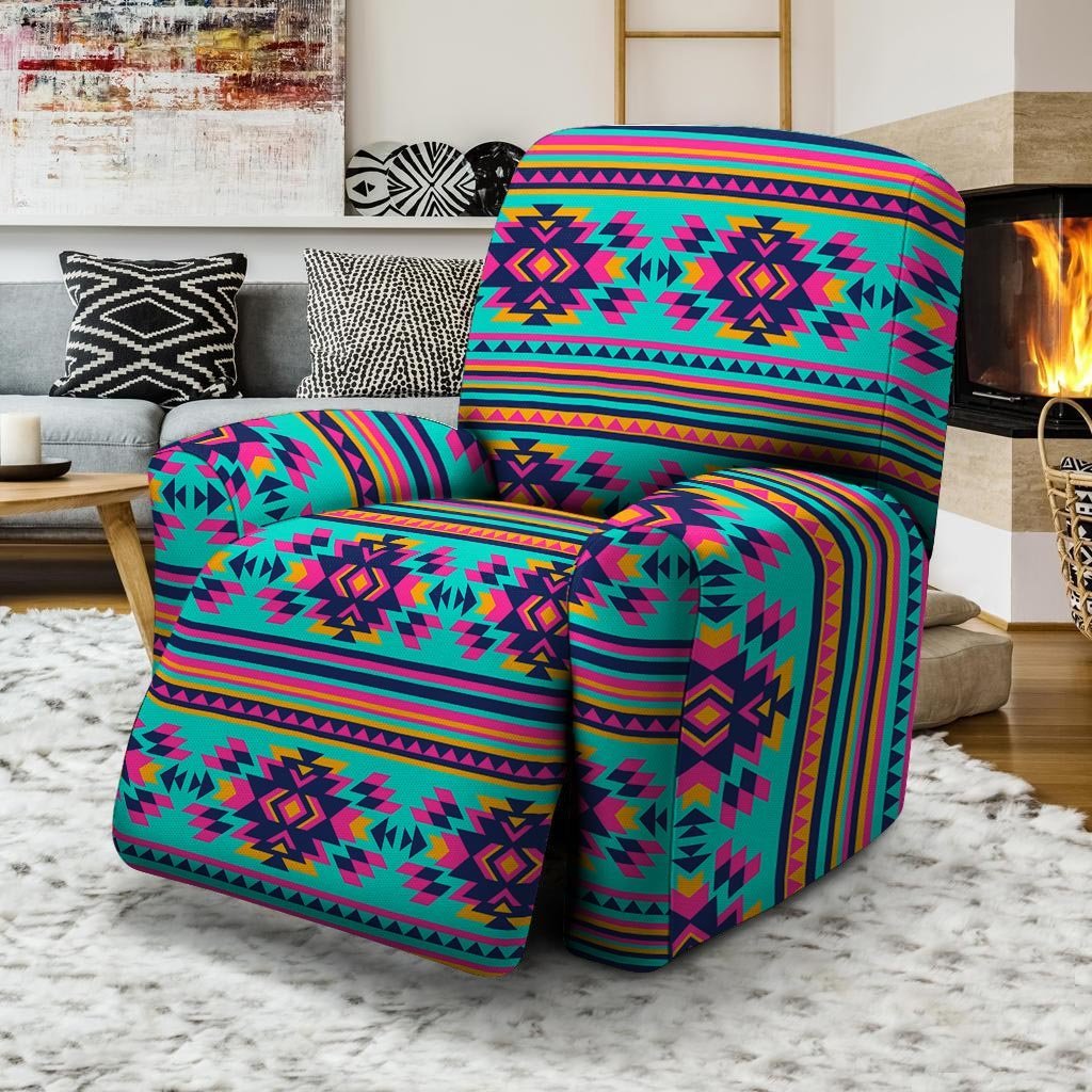 Neon Indian Aztec Abstract Art Print Recliner Cover-grizzshop