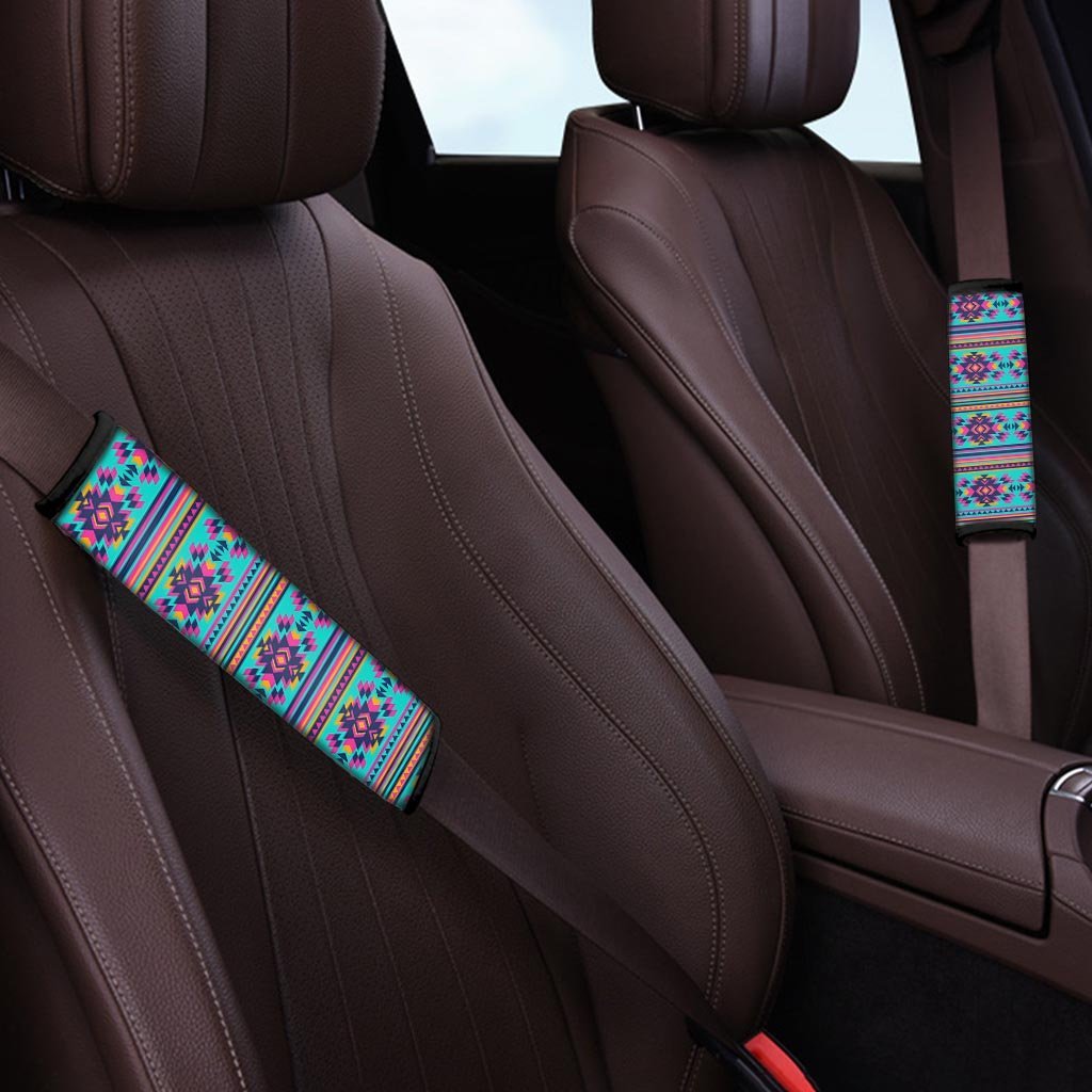 Neon Indian Aztec Abstract Art Print Seat Belt Cover-grizzshop