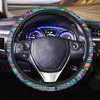 Neon Indian Aztec Abstract Art Print Steering Wheel Cover-grizzshop