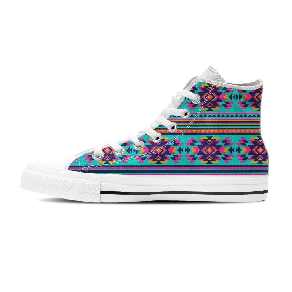 Neon Indian Aztec Abstract Art Print Women's High Top Shoes-grizzshop