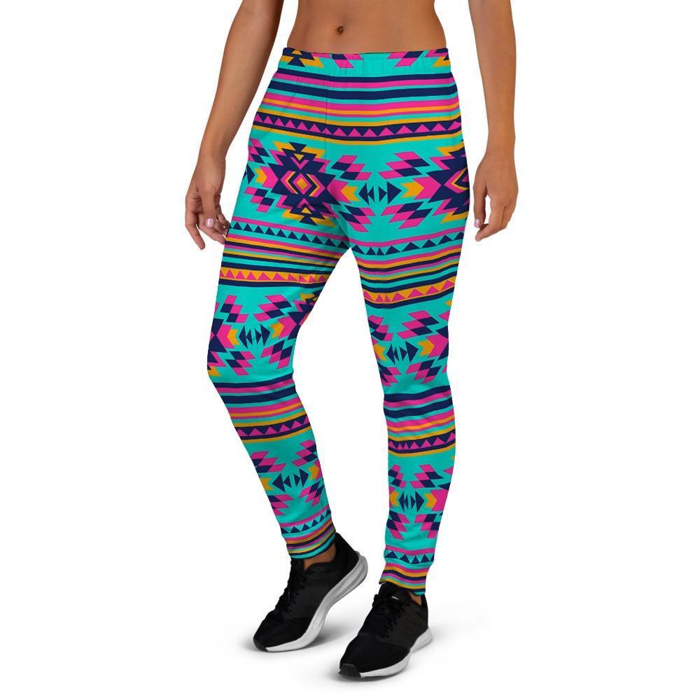 Neon Indian Aztec Abstract Art Print Women's Joggers-grizzshop