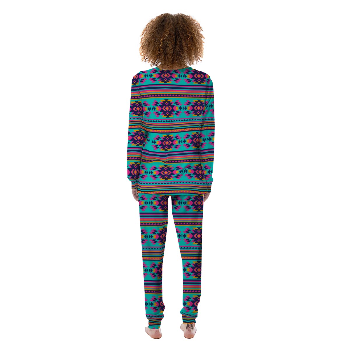 Neon Indian Aztec Abstract Art Print Women's Pajamas-grizzshop