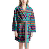 Neon Indian Aztec Abstract Art Print Women's Robe-grizzshop