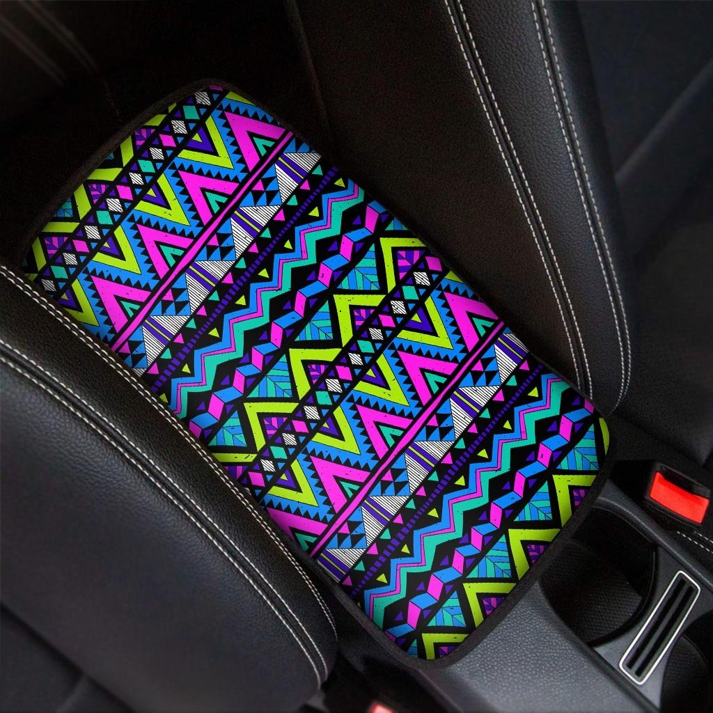 Neon Indian Aztec Doodle Car Console Cover-grizzshop