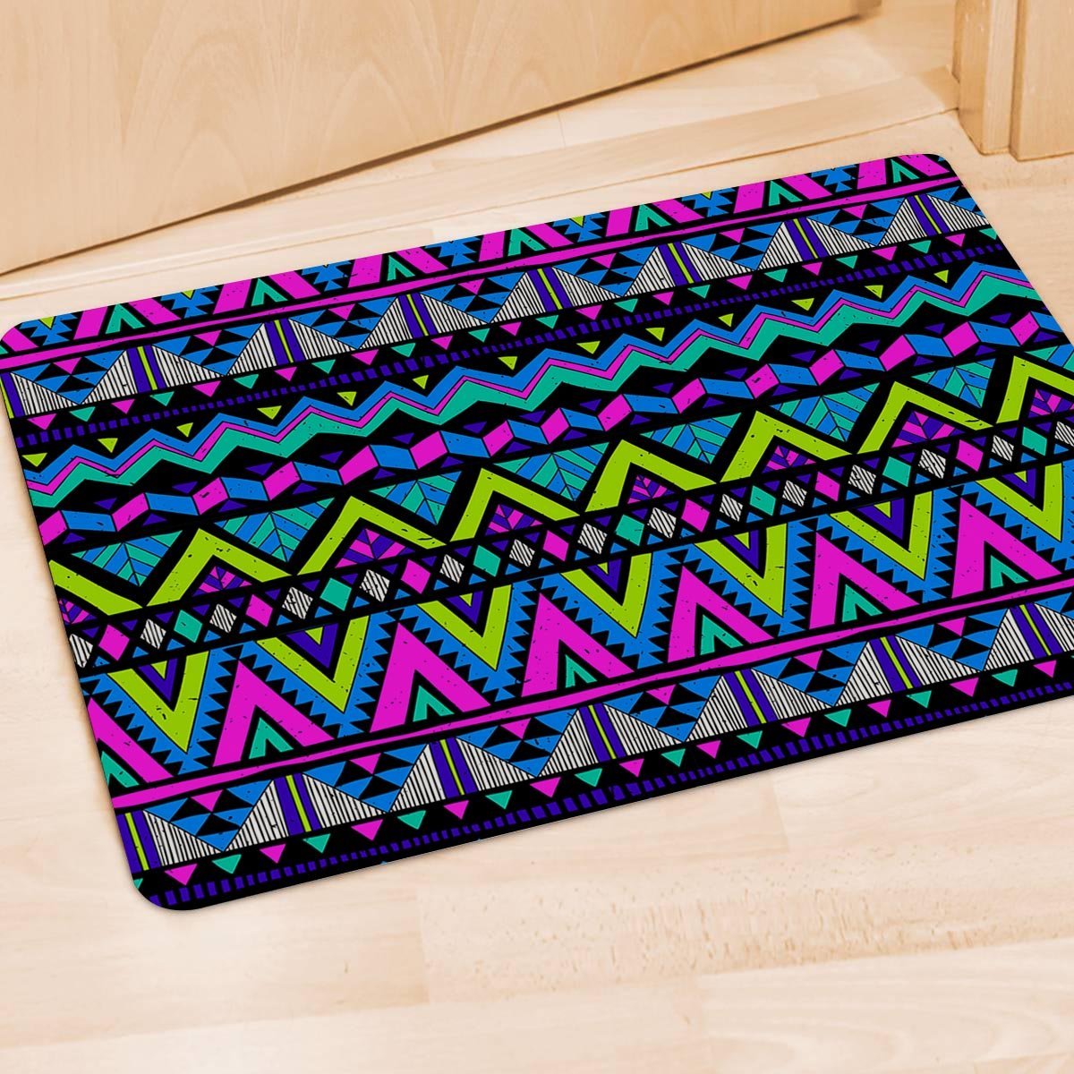 Neon Indian Aztec Doodle Door Mat-grizzshop