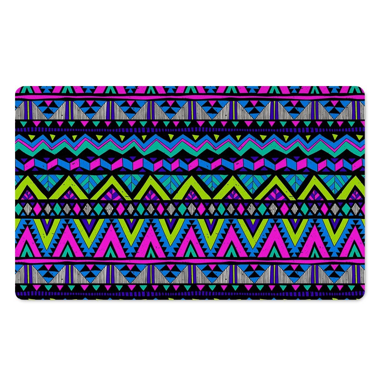 Neon Indian Aztec Doodle Door Mat-grizzshop