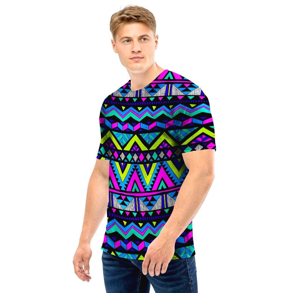 Neon Indian Aztec Doodle Men T Shirt-grizzshop