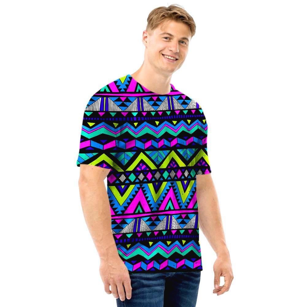 Neon Indian Aztec Doodle Men T Shirt-grizzshop