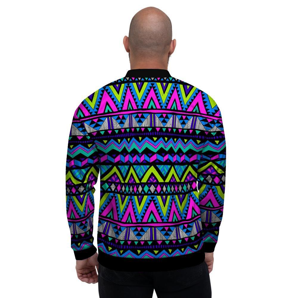 Neon Indian Aztec Doodle Men's Bomber Jacket-grizzshop