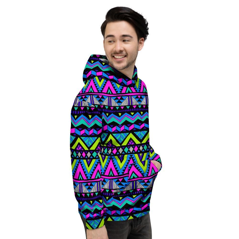 Neon Indian Aztec Doodle Men's Hoodie-grizzshop