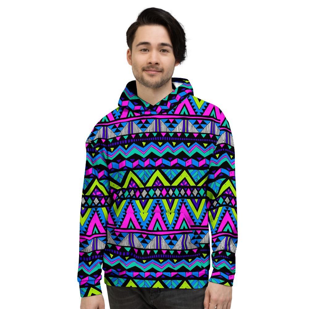 Neon Indian Aztec Doodle Men's Hoodie-grizzshop