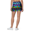 Neon Indian Aztec Doodle Mini Skirt-grizzshop