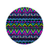 Neon Indian Aztec Doodle Round Rug-grizzshop