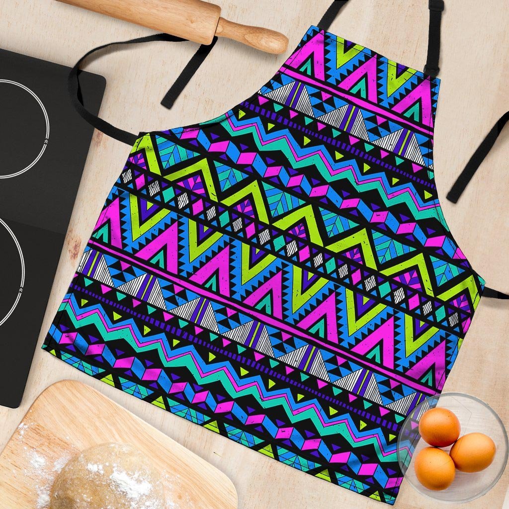 Neon Indian Aztec Doodle Women's Apron-grizzshop