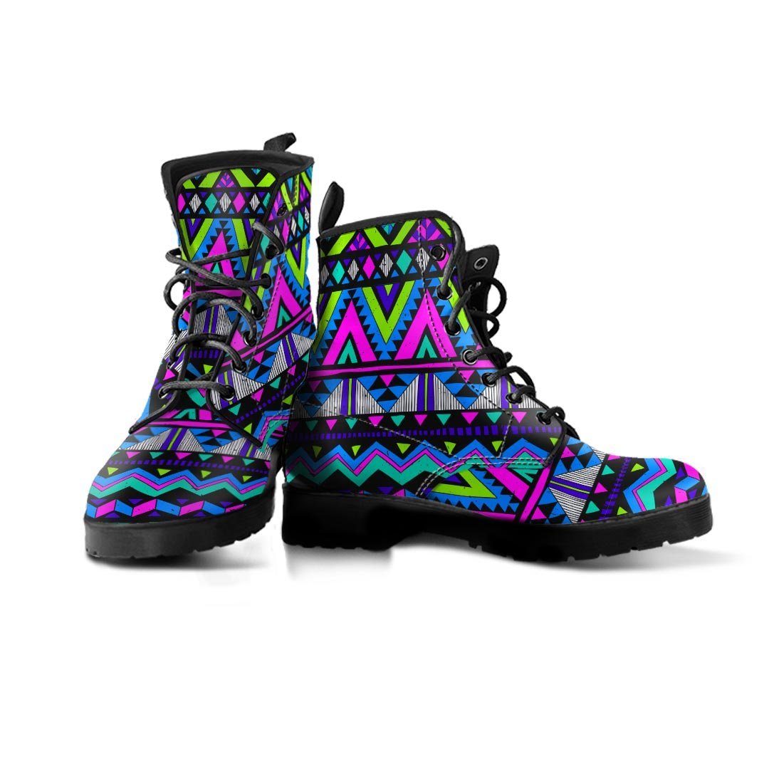 Neon Indian Aztec Doodle Women's Boots-grizzshop