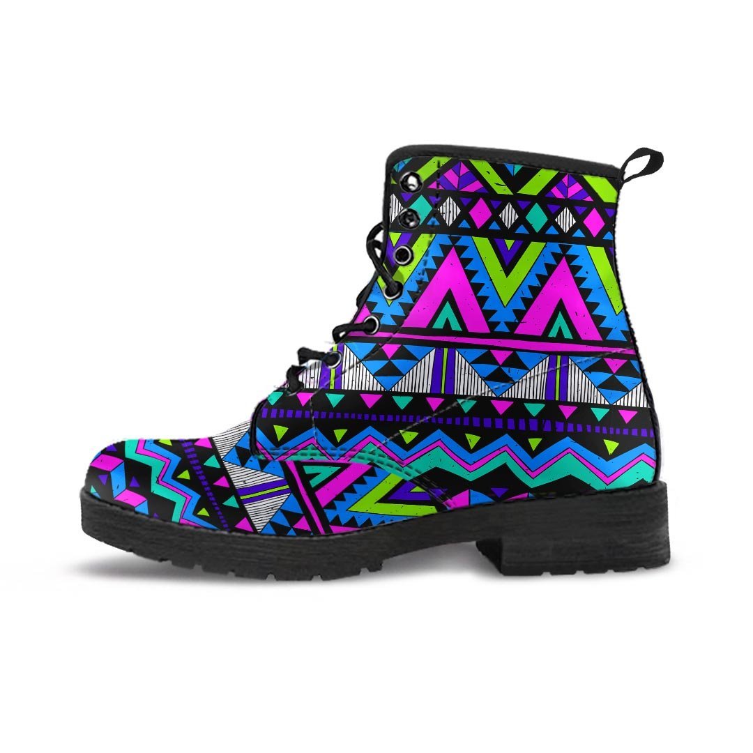 Neon Indian Aztec Doodle Women's Boots-grizzshop