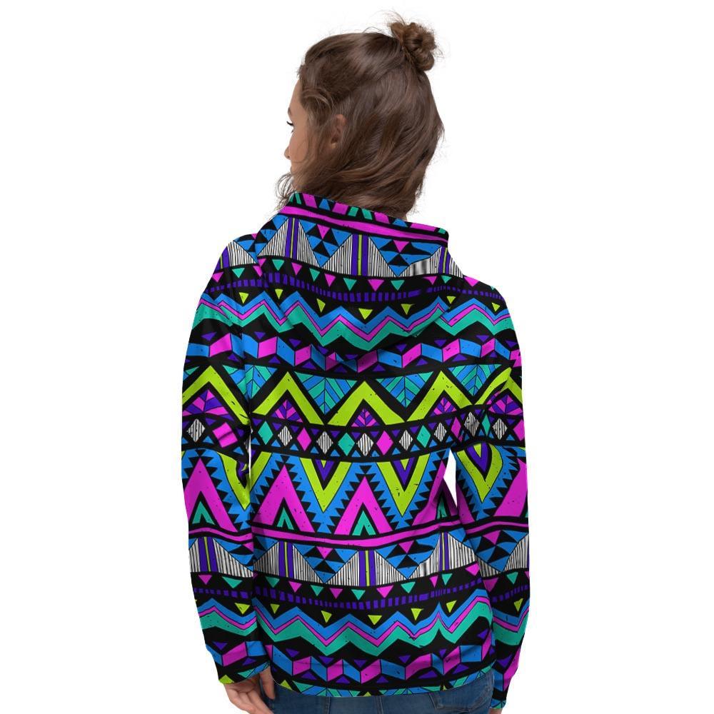 Neon Indian Aztec Doodle Women's Hoodie-grizzshop