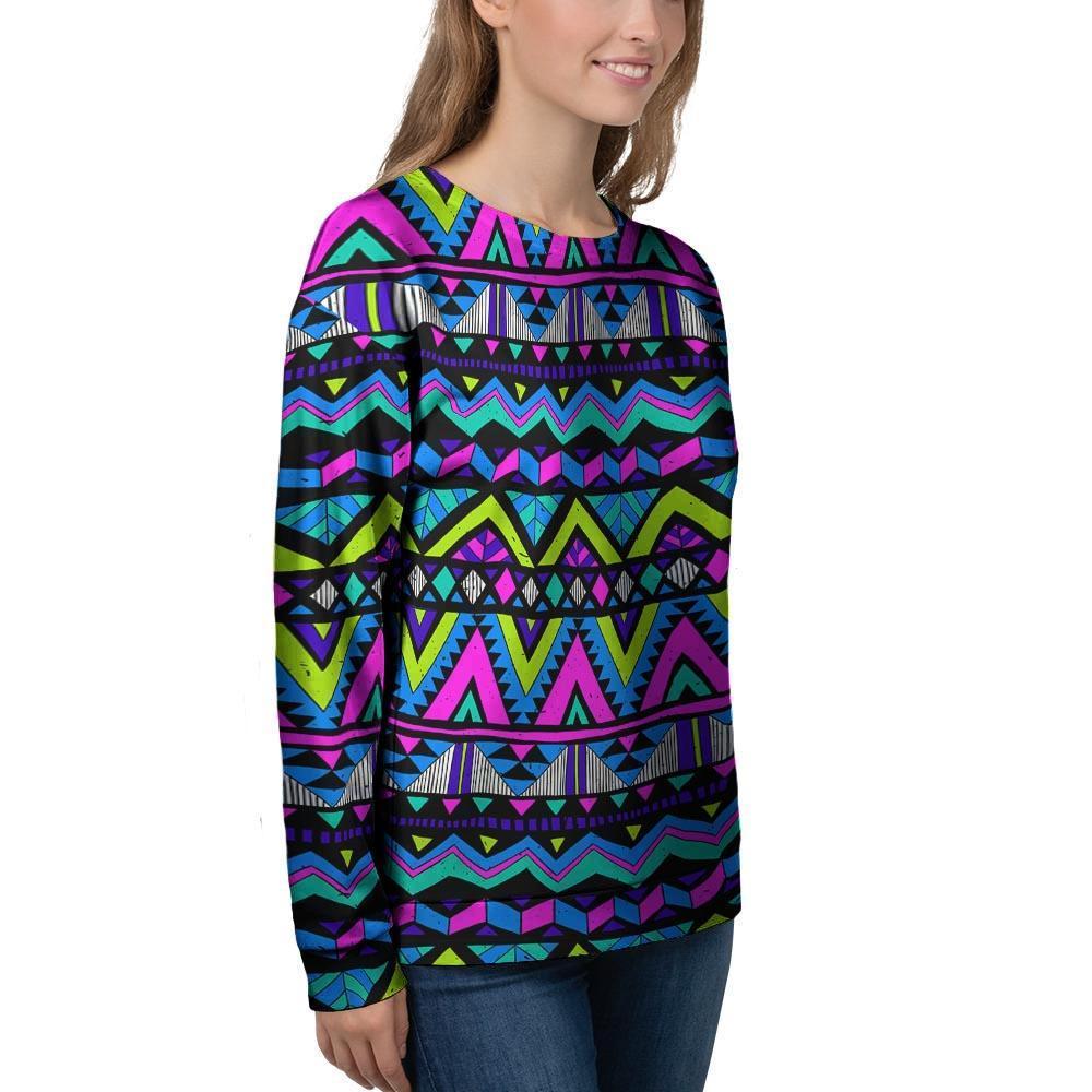 Neon Indian Aztec Doodle Women's Sweatshirt-grizzshop