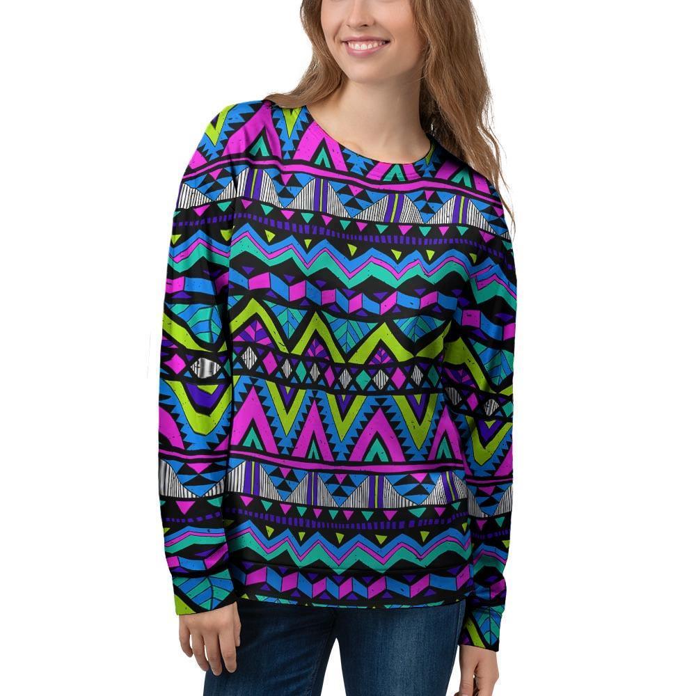 Neon Indian Aztec Doodle Women's Sweatshirt-grizzshop