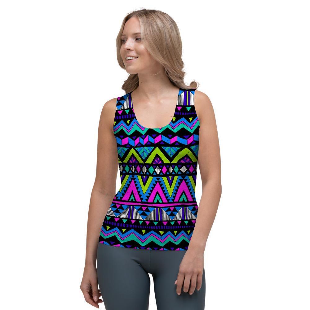 Neon Indian Aztec Doodle Women's Tank Top-grizzshop