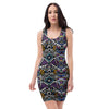 Neon Indian Aztec Triangles Abstract Geometric Art Bodycon Dress-grizzshop