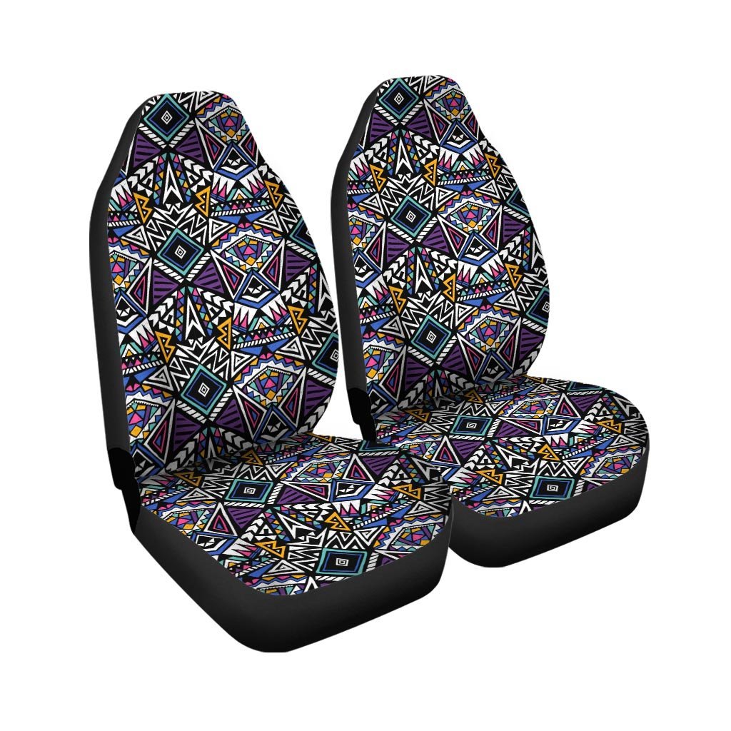 Neon Indian Aztec Triangles Abstract Geometric Art Car Seat Covers-grizzshop