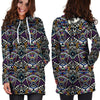 Neon Indian Aztec Triangles Abstract Geometric Art Hoodie Dress-grizzshop