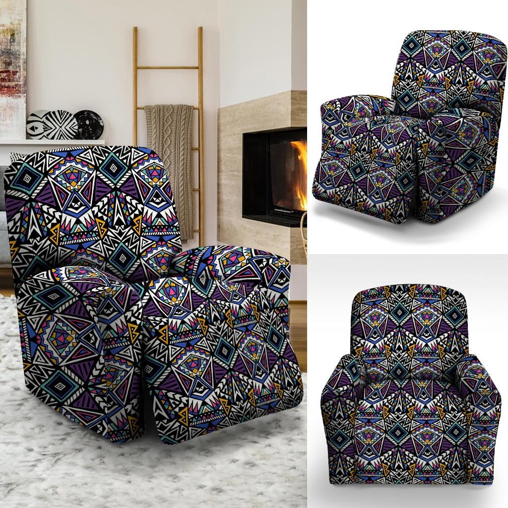 Neon Indian Aztec Triangles Abstract Geometric Art Recliner Cover-grizzshop