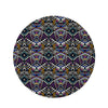 Neon Indian Aztec Triangles Abstract Geometric Art Round Rug-grizzshop