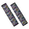 Neon Indian Aztec Triangles Abstract Geometric Art Seat Belt Cover-grizzshop