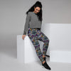 Neon Indian Aztec Triangles Abstract Geometric Art Women's Joggers-grizzshop