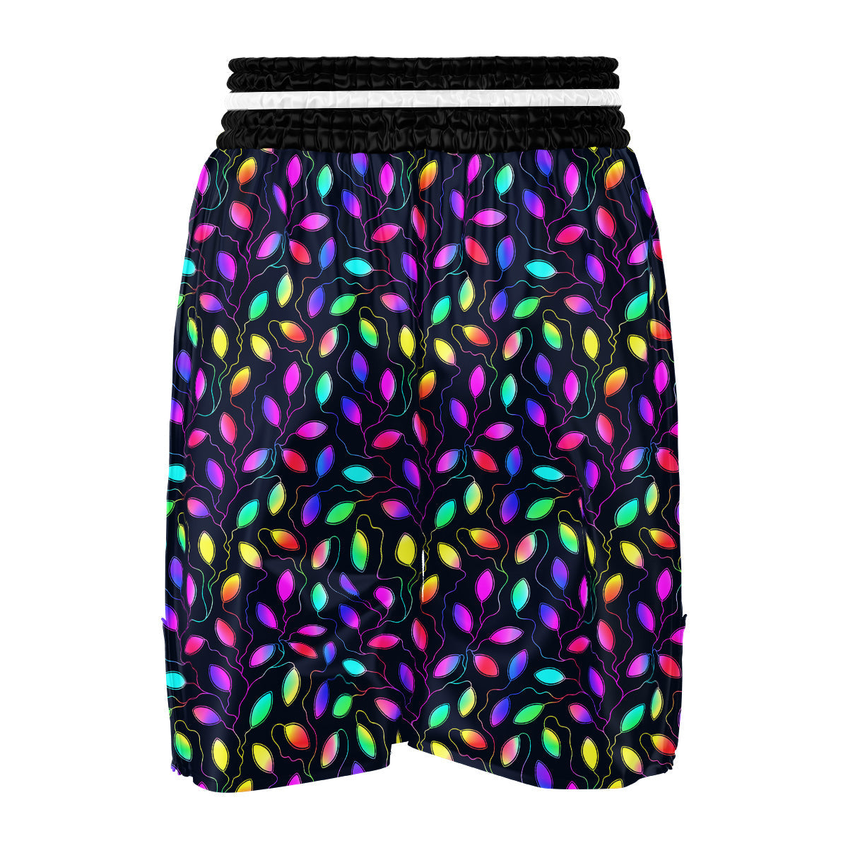 Neon Leaf Print Pattern Boxing Shorts-grizzshop