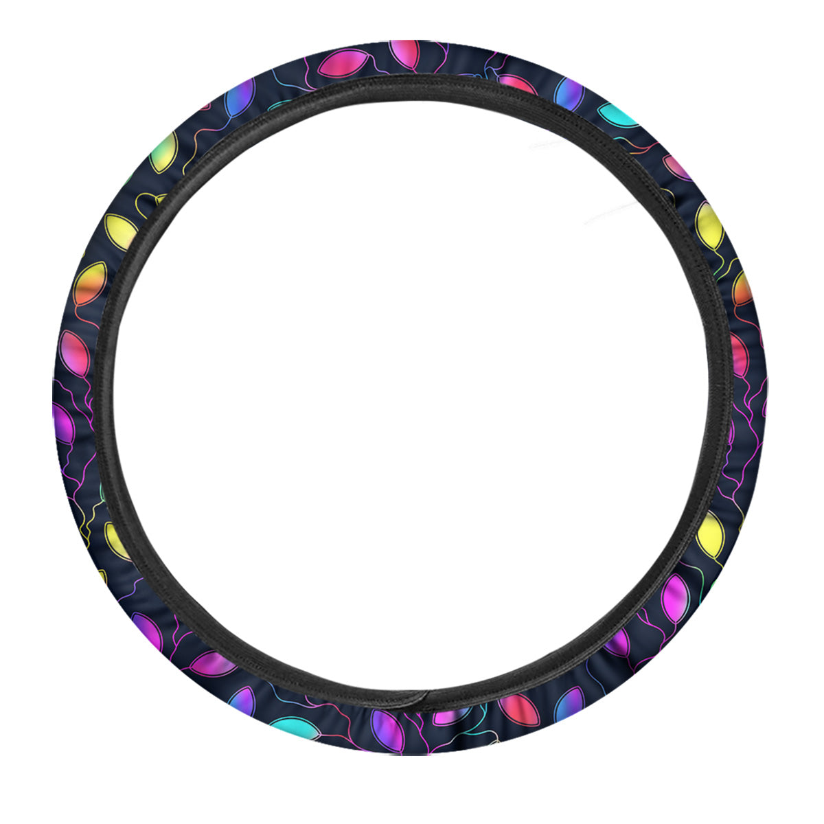 Neon Leaf Print Pattern Car Steering Wheel Cover-grizzshop