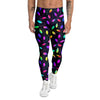 Neon Leaf Print Pattern Men's Leggings-grizzshop