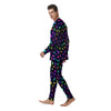 Neon Leaf Print Pattern Men's Pajamas-grizzshop