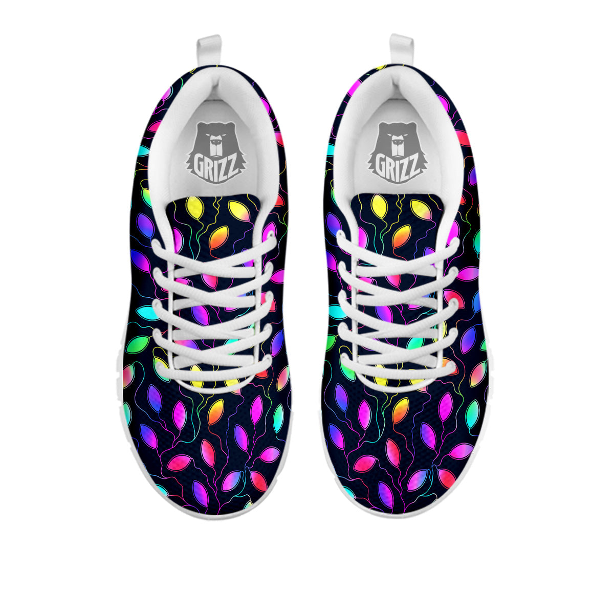 Neon Leaf Print Pattern White Sneaker-grizzshop