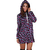 Neon Leopard Hoodie Dress-grizzshop