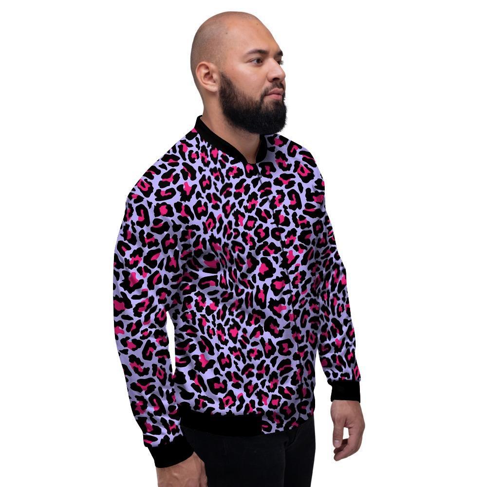 Neon Leopard Men's Bomber Jacket-grizzshop