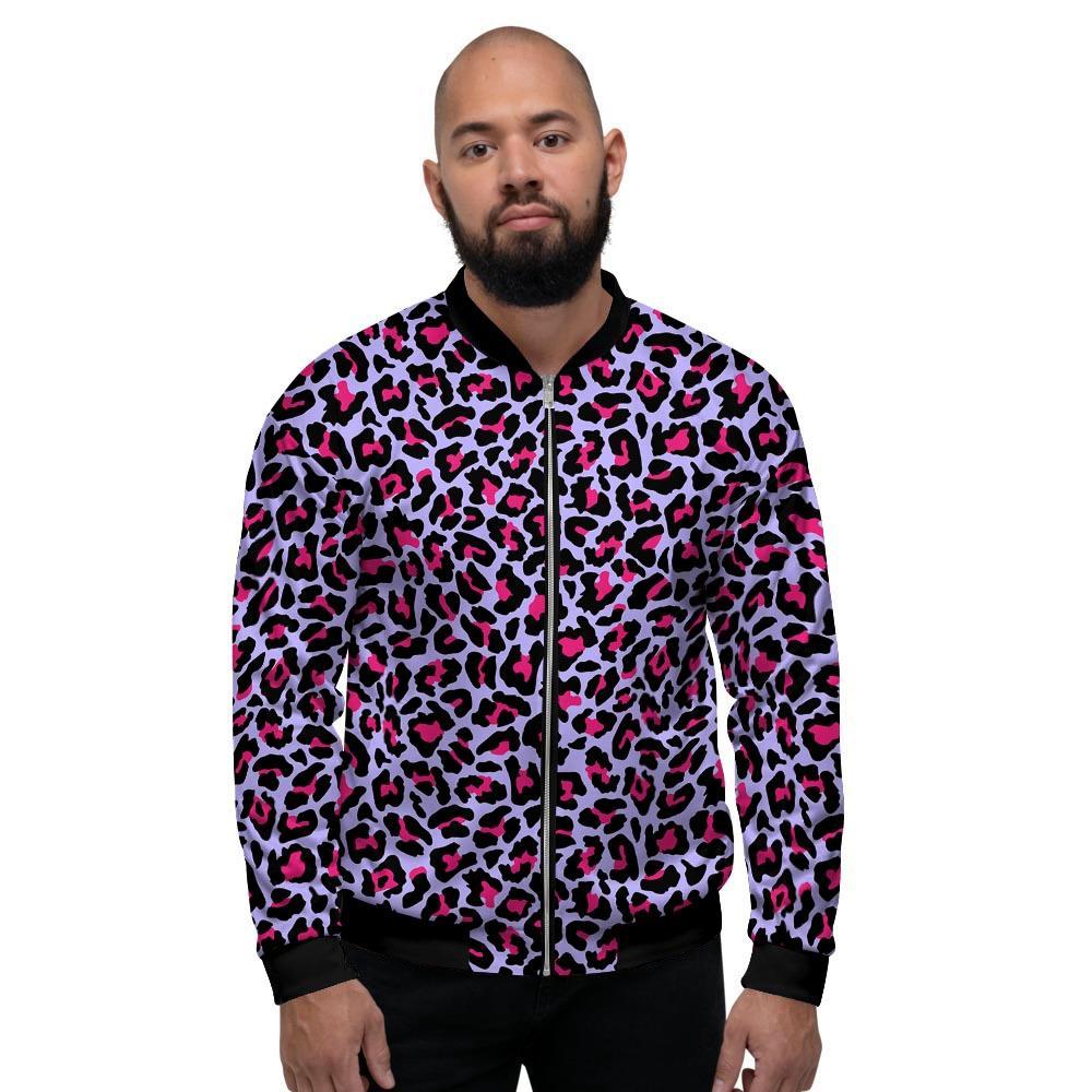 Neon Leopard Men's Bomber Jacket-grizzshop