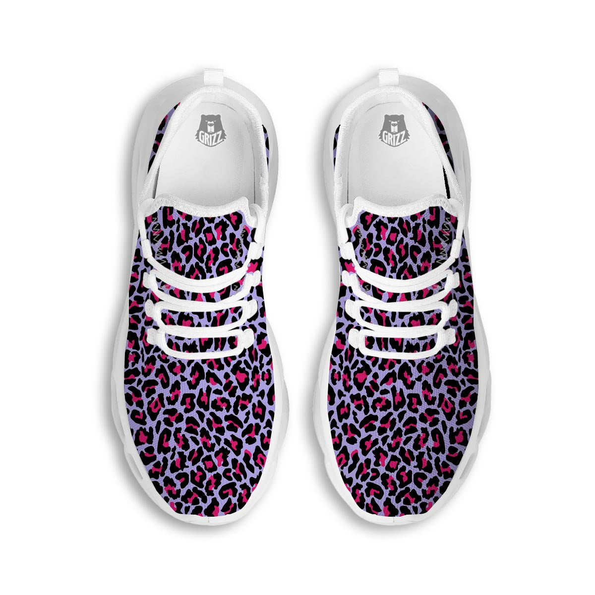 Neon Leopard White Running Shoes-grizzshop