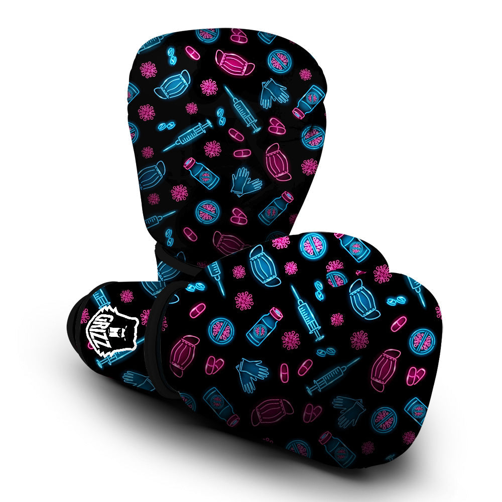 Neon Medical Equipment Print Pattern Boxing Gloves-grizzshop