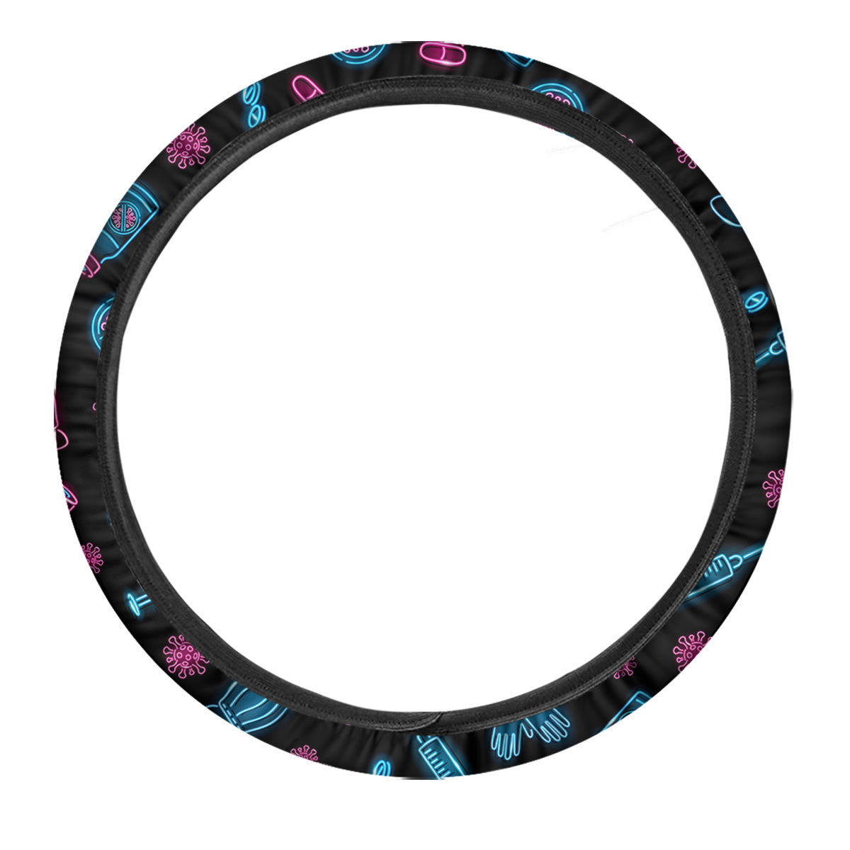 Neon Medical Equipment Print Pattern Car Steering Wheel Cover-grizzshop