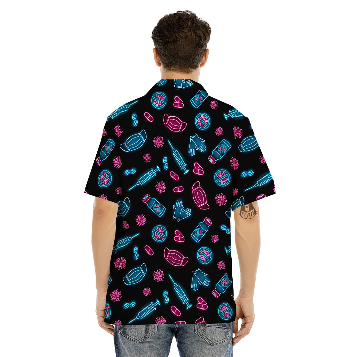Neon Medical Equipment Print Pattern Men's Hawaiian Shirt-grizzshop