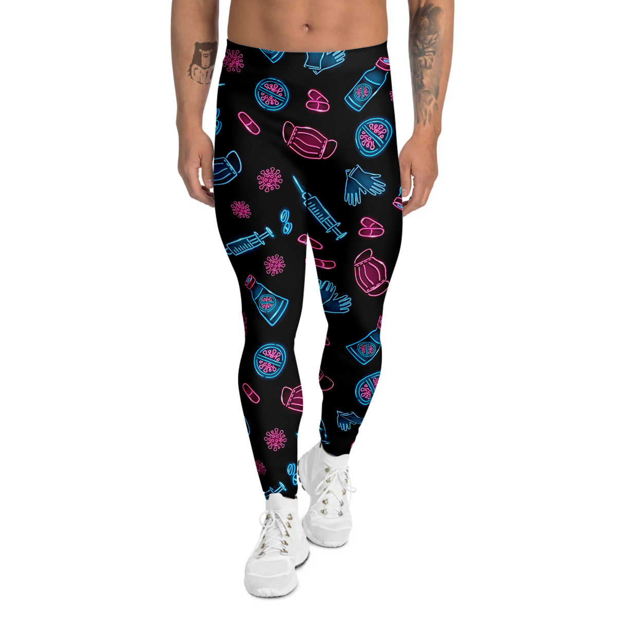 Neon Medical Equipment Print Pattern Men's Leggings-grizzshop