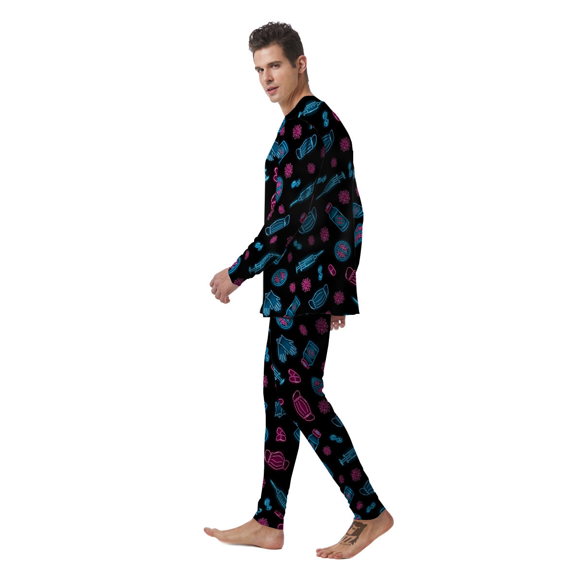 Neon Medical Equipment Print Pattern Men's Pajamas-grizzshop