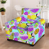 Neon Mix Fruit Pineapple Hawaiian Print Armchair Cover-grizzshop